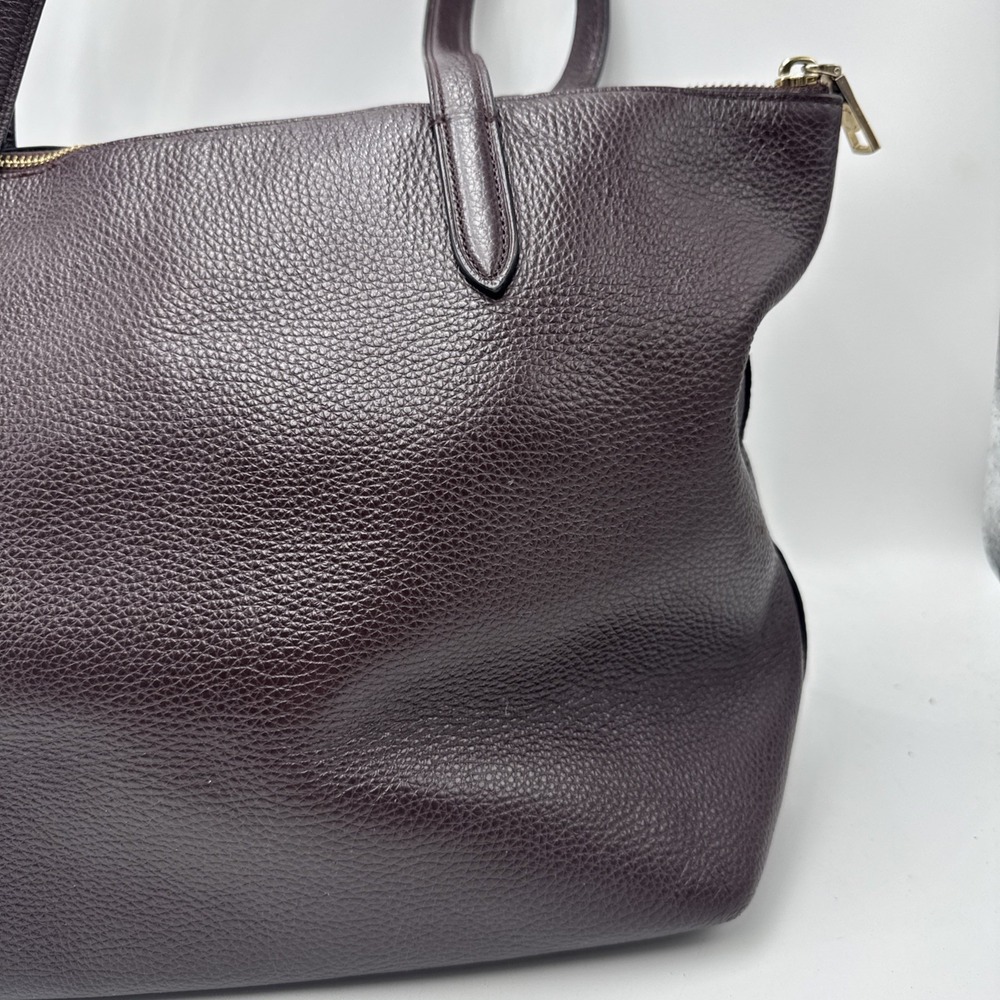 Coach Taylor Pebbled Leather Tote Bag Purse Brown-See‎ Photos 10Hx11W - Picture 8 of 14
